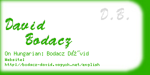 david bodacz business card